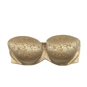 Soma Stunning Support Strapless Bra 40DD Nude Beige Lace Underwire
